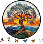 Bodhipnjoy Wooden Puzzles for Adults 500 Pieces, Stained Glass Tree of Life by BODHIPNJOY