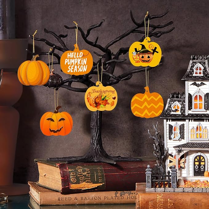 36Pcs Wooden Pumpkins Ornaments to Paint Halloween Thanksgiving Decoration - Image 7