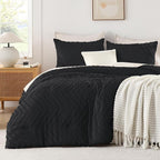 Andency Black Oversized Super King Comforter Set 120x120, Extra Large King Size by Andency