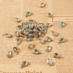 FASHEWELRY 50Pcs Faceted Transparent Glass Teardrop Pendants Crystal Glass - Image 5