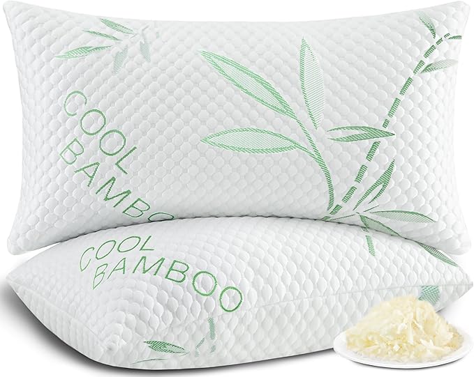Shredded Memory Foam Pillows, Cooling Pillows Queen Size Set of 2 Adjustable by Unknown