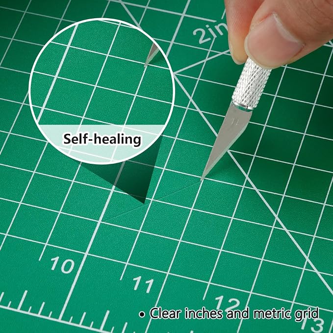 WORKLION 12" x 18" Art Self Healing PVC Cutting Mat, Double Sided, Gridded - Image 4
