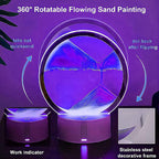 3DMoving Sand Art, 360° Rotating Hourglass Decoration table lamp, 7 Color - Image 2