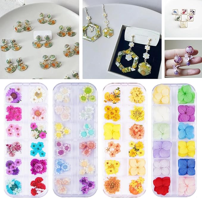 60Pcs Blue Small Dried Pressed Flowers - Image 5