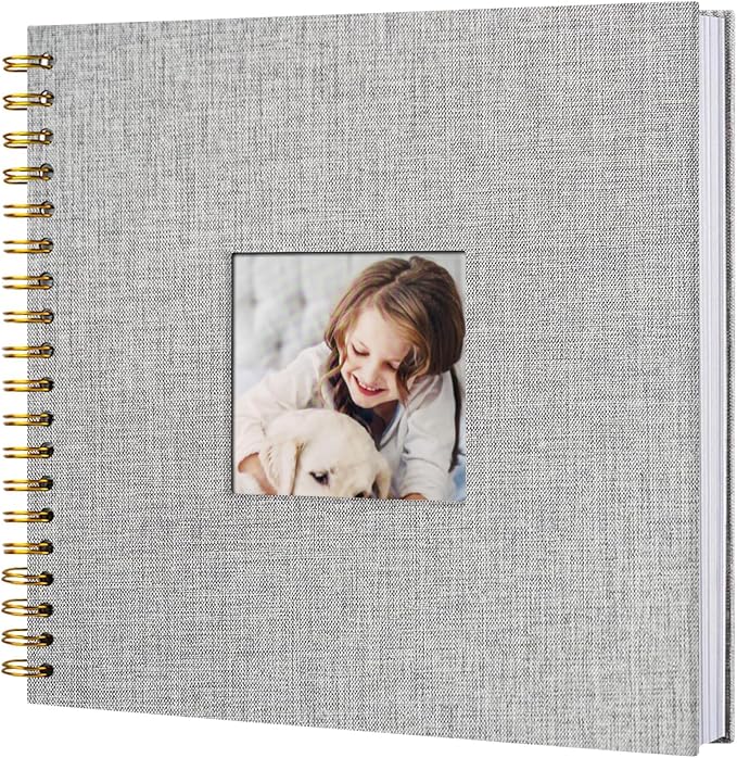 10 x 10 Inch Scrapbook Photo Album, Hardcover Kraft White Pages Arch Window by Sprsthai