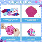 Fennoral 8 Pack Mermaid Craft for Kids Creative Make Your Own Mermaid Shell - Image 3
