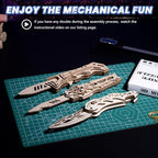 3D Wooden Puzzle for Adults: 3-in-1 DIY Wooden Puzzles Knife Kit - Image 4