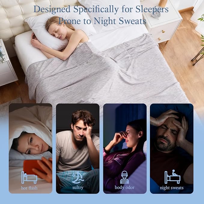 Cooling Blanket King Size, Cold Blanket Thin Lightweight Breathable Soft - Image 5