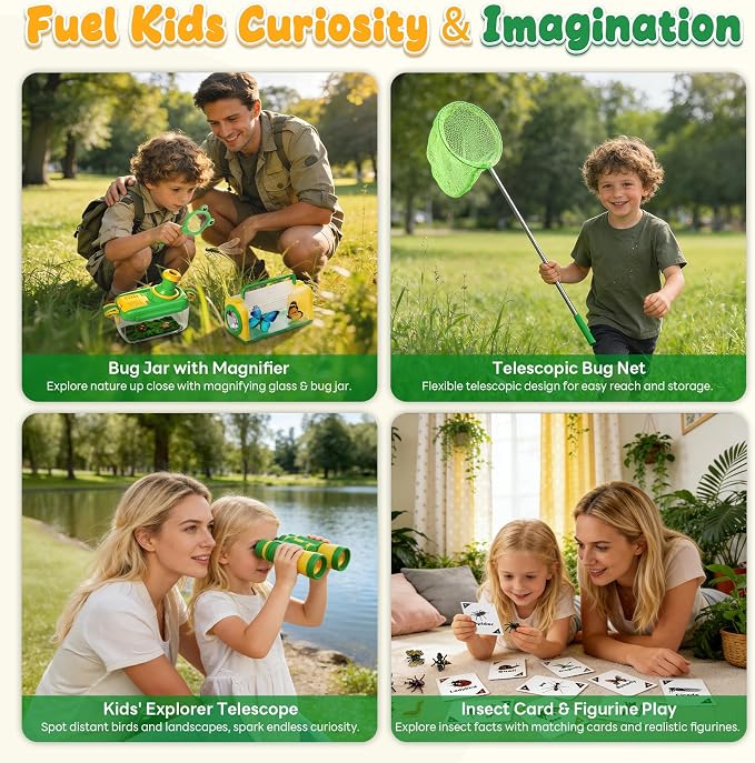 Bug Catcher for Kids, Magnifying Glass Butterfly Net Kids Binoculars, Outdoor - Image 7