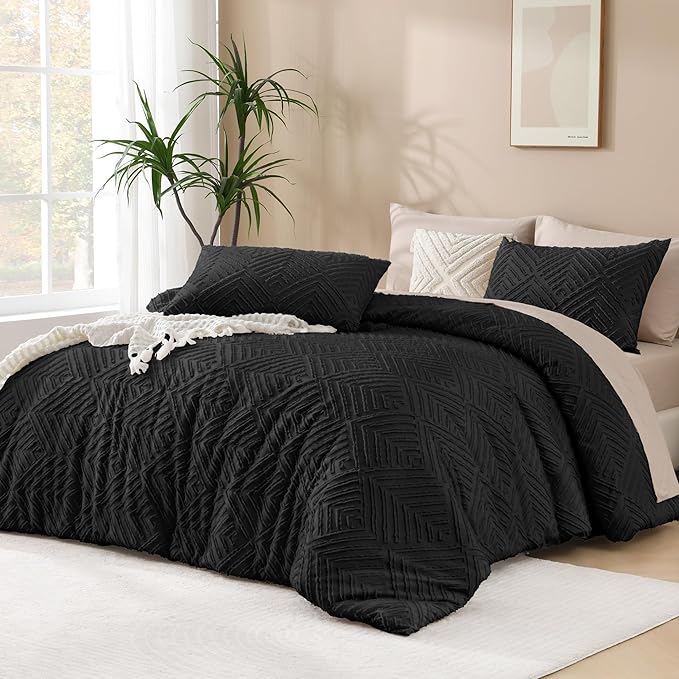 Andency Black Comforter King Set, 3 Pieces Boho Bedding Set & Collections by Andency