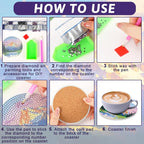 UPINS 8 Pcs Diamond Art Painting Coasters - Image 3