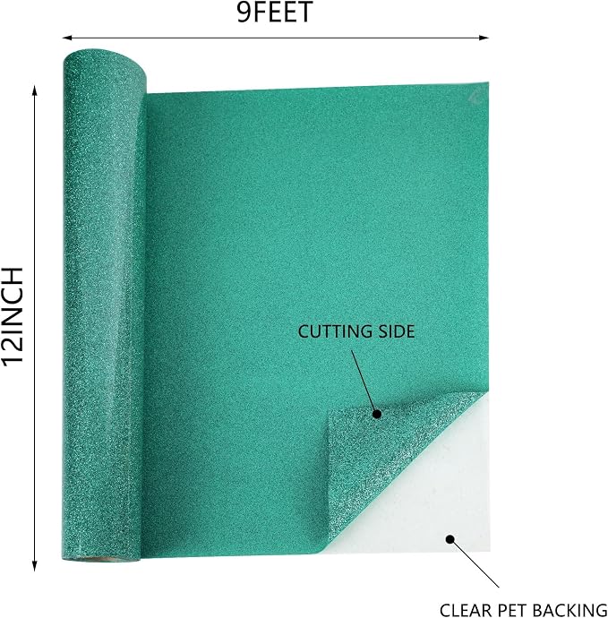 HTVVETUR Glitter HTV Vinyl Rolls Heat Transfer Vinyl - Image 3