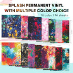 Tintnut Splash Permanent Vinyl 16 Sheets 12''x10'' Permanent Adhesive Vinyl | - Image 2