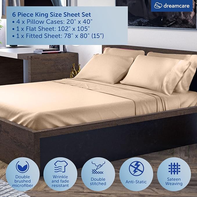 DREAMCARE King Size Sheets Set - Image 7