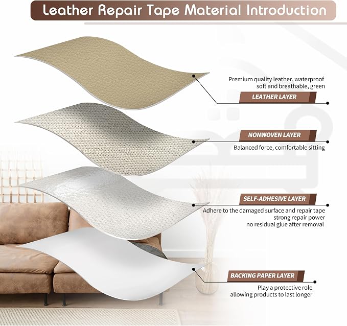 KING MOUNTAIN Leather Repair Patch, 4 x 63 Inches self Adhesive Leather Repair - Image 3