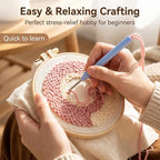 Avtytsda 6PCS Punch Needle Coaster Kit, Easy Punch Needle DIY Embroidery Set - Image 3