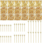 Junkin 1400 Pcs Eye Pins Mix Jewelry Findings 0.63 * 0.79 * 1.18 in Open Eye by Junkin
