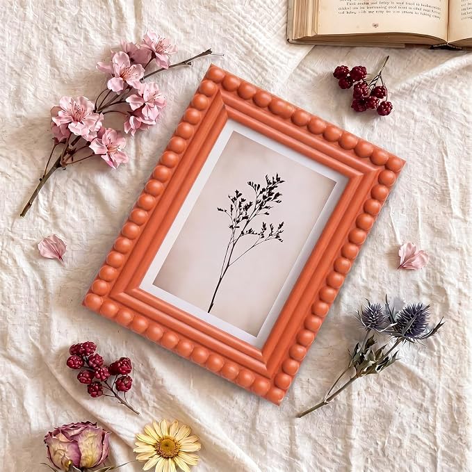 1 Pack 5 x 7 Picture Frame, Wood Beaded Boho Photo Frame, Vintage Photo Display - Image 5