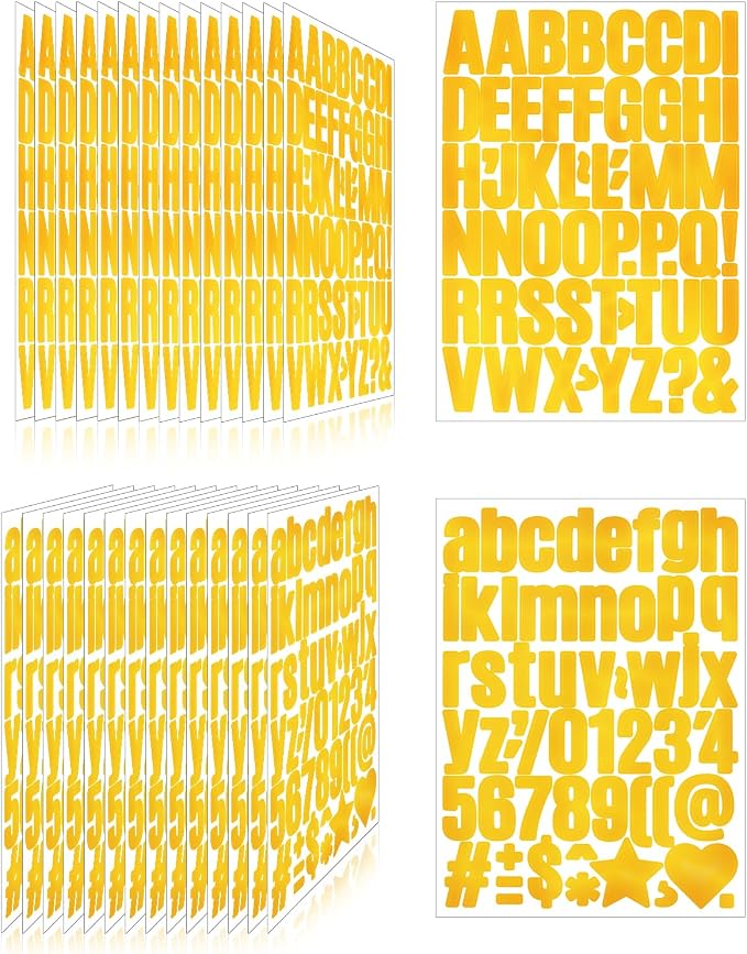 1635 Pieces 30 Sheets Letter Stickers, Vinyl Mailbox Numbers Alphabet Stickers by Llewyn