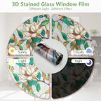 Kromapolis Window Privacy Film, Stained Glass Sticker Floral Window Clings - Image 7