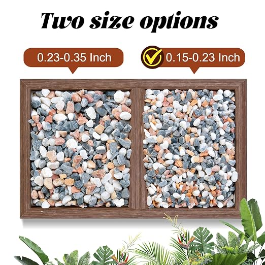 10 lb Mixed Color Pebbles for Plants, 1/5 Inch Decorative Rocks for Potted - Image 5