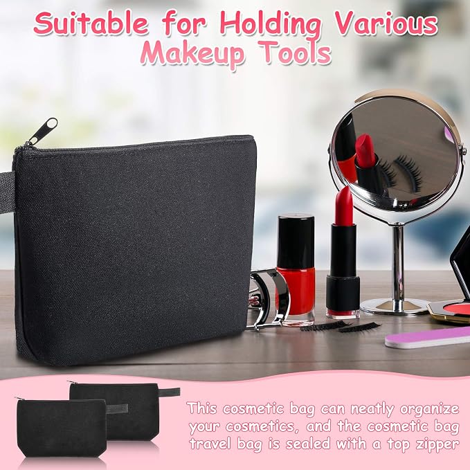 Weewooday 12 Pieces Blank Canvas Makeup Bags - Image 5