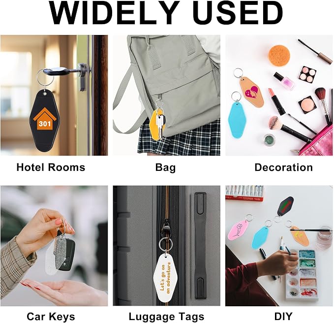 Yoption 50pcs Blank Motel Keychain Bulk - Image 5