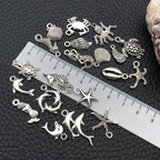 WOCRAFT 60pcs Antique Silver Ocean Charms Bracelet Charms - Image 4