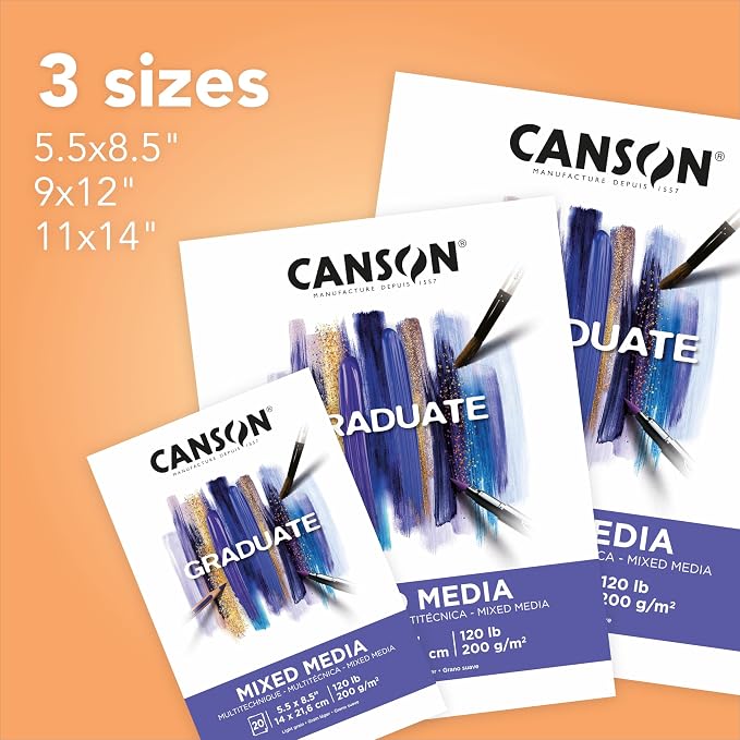 Canson Graduate Mixed Media Pad, 9x12 inch, 20 Sheets | Artist Paper - Image 4