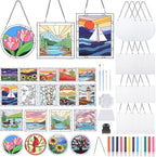 73 Pcs Scenery Stained Glass Painting Starter Kit by Humyoun