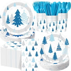 Pickmesh 400 Pcs Winter Party Supplies Blue Silver Xmas Tree Snowflake by Pickmesh