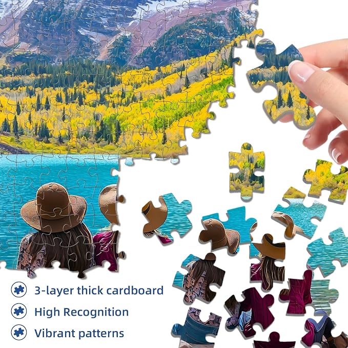 Autumn Mountain Lake Puzzles for Adults 1000 Pieces, Challenging Jigsaw Puzzles - Image 2
