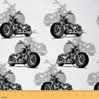 Feelyou Motorcycle Fabric by The Yard, Modern Cool Motorbike Upholstery Fabric by Feelyou