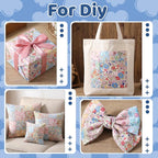 84 Pcs Charm Packs for Quiltings, Colorful Bright Pastel Spring Floral Print - Image 5