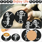ijbnhd 8 PCS Skull Diamond Art Coasters 4X4inch | Skull Diamond Painting - Image 2
