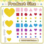 1000Pcs Glitter Foam Stickers, Colorful Self Adhesive Geometric Foam Stickers - Image 2