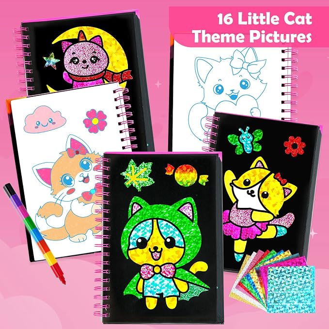 FUNNYB&G Foil Art Craft Kit for Girls 4-10 Years Old: Mess-Free & No-Glue - Image 8