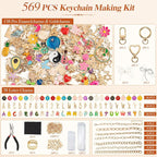 569Pcs Charms Lip Gloss Keychain Making Kit, Bracelet Making Kit, DIY Bag Charm - Image 2