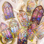 Holographic Transparent Glitter Stickers, 40 Pieces Window Frame Scrapbook Junk by SKIONCE