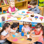 MixTeach 200 Pcs Paper Ice Cream Cone Cutouts Summer Bulletin Board Decorations - Image 7