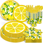 Pickmesh 400 Pcs Lemon Party Supplies Summer Fruit Disposable Plates Napkins by Pickmesh
