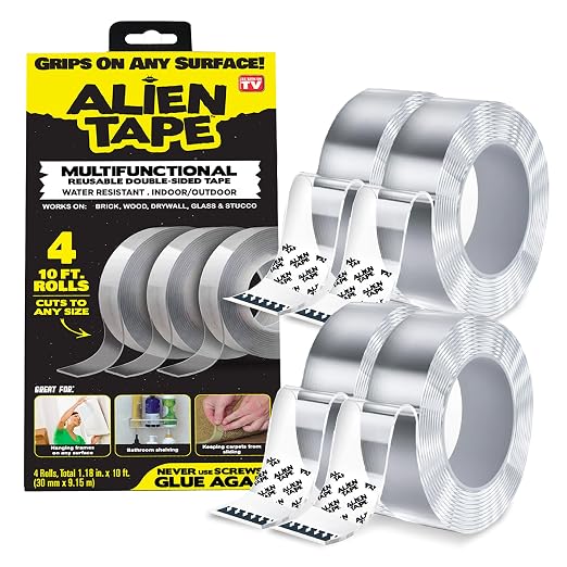 ALIEN TAPE Heavy Duty Double Sided Tape, Nano Tape, Feet Clear Adhesive Tape by Alien