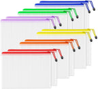 SUNEE Plastic Mesh Zipper Pouch 9.2x12.5 in, Extra Large Water-Resistant Zip Bag by SUNEE