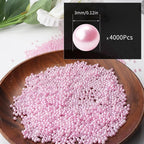 4000pcs Pink 3mm Pearl Beads - Image 2