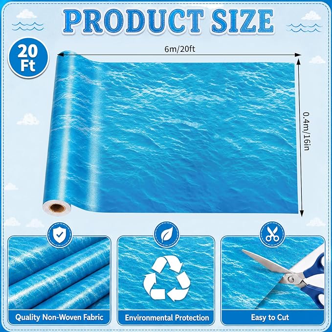 Ocean Waves Bulletin Board Roll Non-Woven Fabric Poster 16in X 20ft | Back to - Image 2