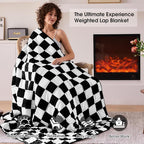 Black Checkered Weighted Blanket - Image 2