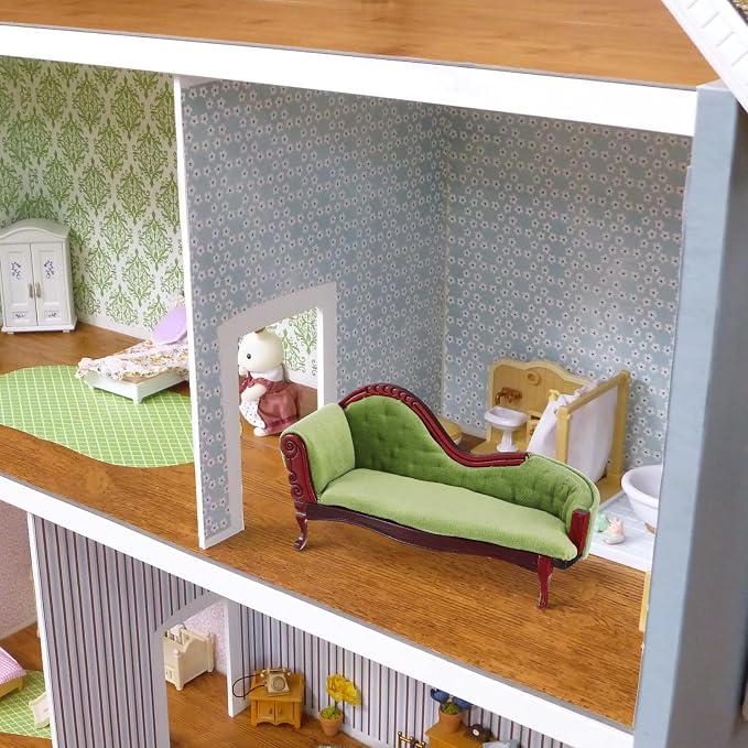 ABOOFAN 1:12 Scale Dollhouse Furniture, Victorian Miniature Couch - Image 7