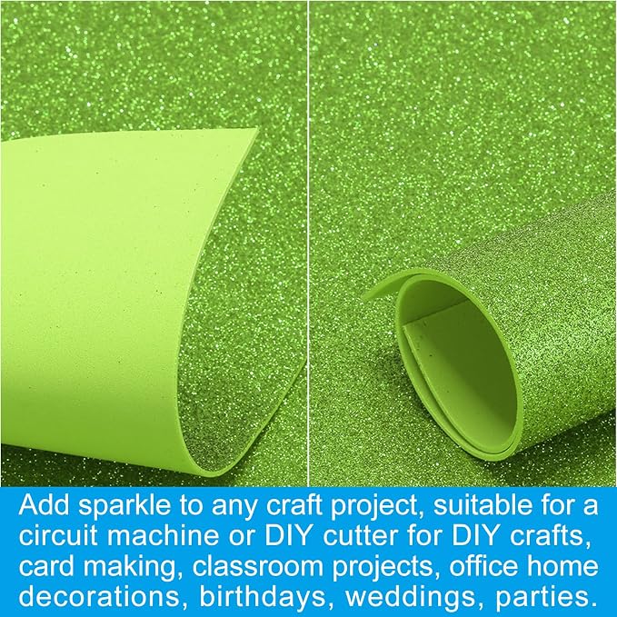 PATIKIL 30Sheets Grass Green EVA Glitter Foam Sheet 11.8 x 7.9 Inch 2mm Thick - Image 5