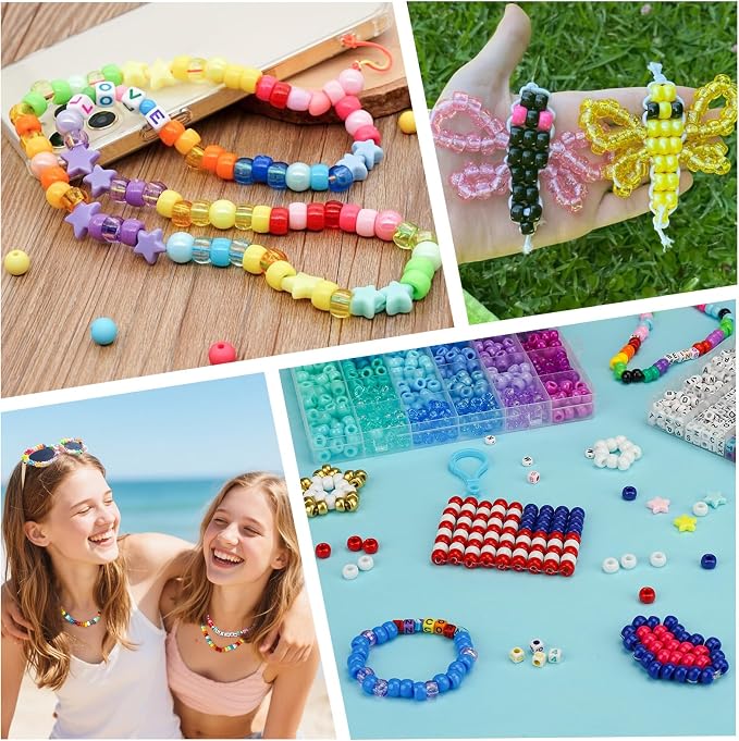 Gionlion 4200Pcs Pony Beads for Bracelet Making Kit, 48 Colors Kandi Beads - Image 6