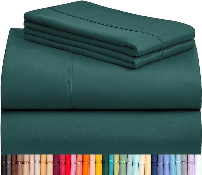 LuxClub 4 PC California King Sheet Set, Breathable Luxury Bed Sheets, Deep by LuxClub